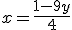 x = \frac{1-9y}{4}