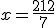 x = \frac{212}{7}