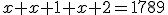 x+x+1+x+2=1789