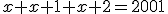 x+x+1+x+2=2001
