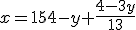 x=154-y+\frac{4-3y}{13}