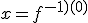 x=f^{-1)(0)