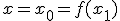 x=x_0=f(x_1)