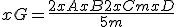 xG = \frac{2xA + xB + 2xC + mxD}{5 + m}