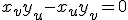 x_{v}y_{u}-x_{u}y_{v}=0