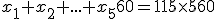 x_1+x_2+...+x_560=115\times560