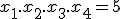 x_1.x_2.x_3.x_4 = 5