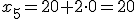 x_5=20+2\cdot0=20