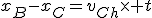 x_B-x_C=v_{Ch}\times t