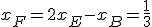 x_F=2x_E-x_B=\frac{1}{3}