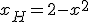 x_H = 2 - x^2