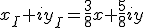 x_I+iy_I=\frac{3}{8}x+\frac{5}{8}iy