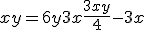 xy = 6y + 3x + \frac{3xy}4 - 3x