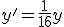 y'=\frac{1}{16}y