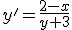 y'=\frac{2-x}{y+3}