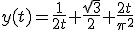 y(t)=\frac{1}{2t}+\frac{\sqrt{3}}{2}+\frac{2t}{\pi^2}