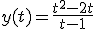 y(t)=\frac{t^2-2t}{t-1}