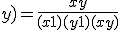 f(x;y) = \frac{xy}{(x+1)(y+1)(x+y)}