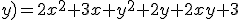 f(x;y)=2x^2+3x+y^2+2y+2xy+3