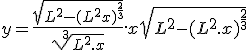 y = \frac{\sqrt{L^2-(L^2x)^{\frac{2}{3}}}}{\sqrt[3]{L^2.x}}.x + \sqrt{L^2 - (L^2.x)^{\frac{2}{3}}} 