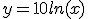 y = 10ln(x)