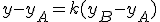 y-y_A=k(y_B-y_A)