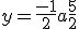 y=\frac{-1}{2} a + \frac{5}{2}