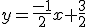 y=\frac{-1}{2}x+\frac{3}{2}