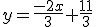 y=\frac{-2x}{3}+\frac{11}{3}