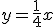 y=\frac{1}{4}x