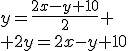 y=\frac{2x-y+10}{2} \\ 2y=2x-y+10