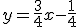 y=\frac{3}{4}x - \frac{1}{4}