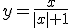 y=\frac{x}{|x|+1}