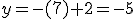 y=-(7)+2=-5