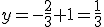 y=-\frac{2}{3}+1=\frac{1}{3}