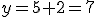 y=5+2=7