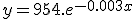 y=954.e^{-0.003x}