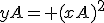 yA= (xA)^2