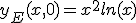 y_{E}(x,0)=x^{2}ln(x)