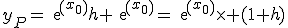 y_P=exp(x_0)h+exp(x_0)=exp(x_0)\times (1+h)