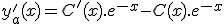 y_a'(x)=C'(x).e^{-x}-C(x).e^{-x}