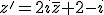 z'=2i\bar{z}+2-i