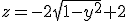 z=-2\sqrt{1-y^2}+2