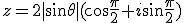 z=2|\sin\theta|(\cos\frac{\pi}{2}+i\sin\frac{\pi}{2})