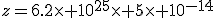 z=6.2\times 10^{25}\times 5\times 10^{-14}