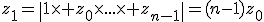 z_1=\|1\times z_0\times...\times z_{n-1}\|=(n-1)z_0