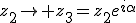 z_2\rightarrow z_3=z_2e^{i\alpha}