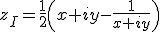 z_I=\frac{1}{2}\(x+iy-\frac{1}{x+iy}\)