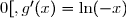 g'(x)=(1-x+x\ln(-x))' \\\phantom{g'(x)}=0-1+(x\ln(-x))' \\\phantom{g'(x)}=-1+x'\times\ln(-x)+x\times(\ln(-x))' \\\overset{{\white{.}}}{\phantom{g'(x)}=-1+1\times\ln(-x)+x\times\dfrac{(-x)'}{-x}} \\\overset{{\white{.}}}{\phantom{g'(x)}=-1+\ln(-x)+x\times\dfrac{-1}{-x}} \\\overset{{\phantom{.}}}{\phantom{g'(x)}=-1+\ln(-x)+1} \\\overset{{\phantom{.}}}{\phantom{g'(x)}=\ln(-x)} \\\\\Longrightarrow\boxed{\forall\ x\in\ ]-\infty\,;\,0[,\ g'(x)=\ln(-x)}