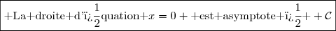 \boxed{\text{ La droite d'�quation }x=0 \text{ est asymptote � } \mathcal{C}}